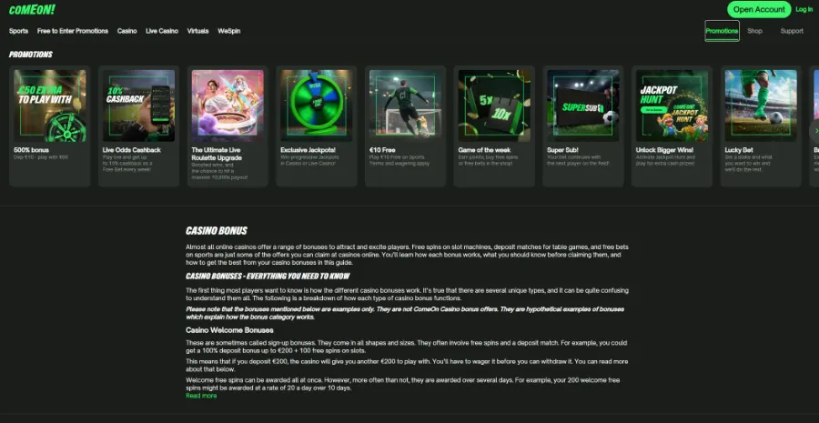ComeOn screenshot 2